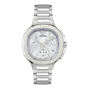 Versace V-Chrono Square Bracelet Watch Silver Womens